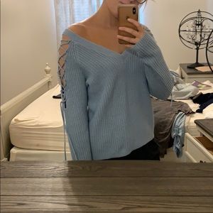 L.A. Hearts knit baby blue sweater